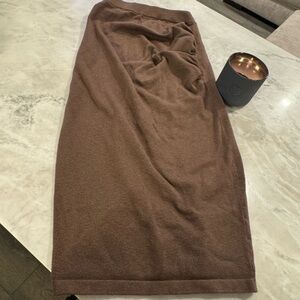 Express Brown Midi Knit Pencil Skirt